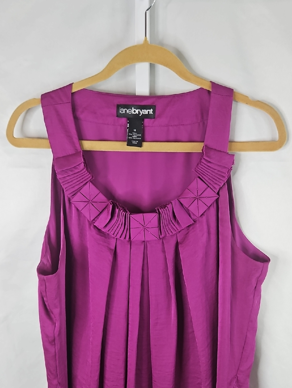 Lane Bryant Magenta Pleated Midi Dress - Picture 3 of 8